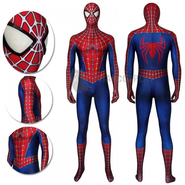 Spider-Man 2 Tobey Maguire Cosplay Costume Adult Spandex Printed Suit