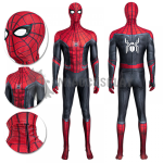 Spiderman Costume Spiderman Far From Home Peter Parker Black Red Cosplay Halloween Suit Adult