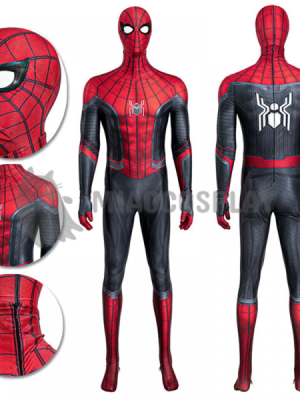 Spiderman Costume Spiderman Far From Home Peter Parker Black Red Cosplay Halloween Suit Adult