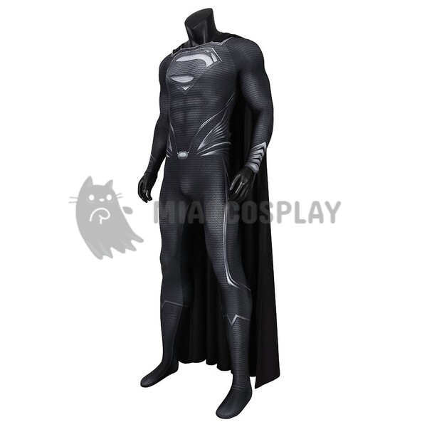 Black Superman Costume Justice League Clark Kent Cosplay Printed Suit