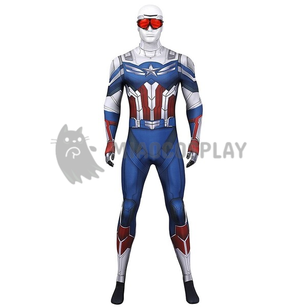 Falcon Cosplay Costume The Falcon and the Winter Soldier Sam Wilson Printed Spandex Jumpsuits