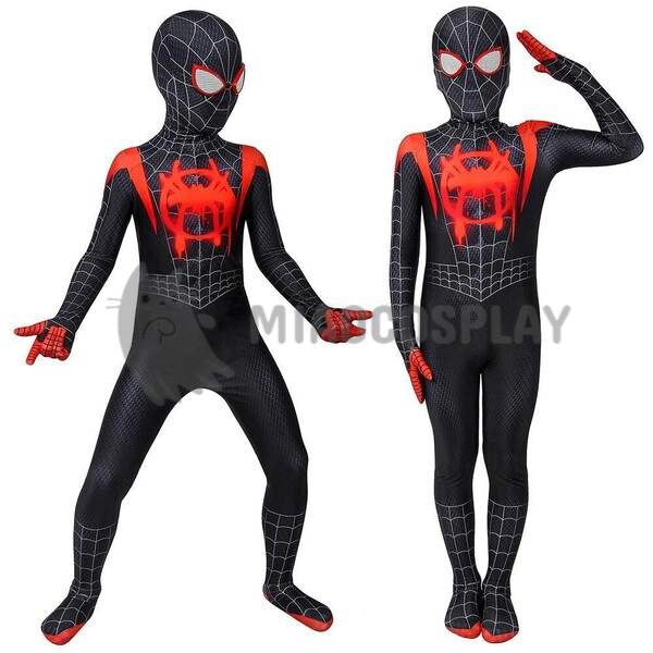 Kids Spiderman Miles Morales Costume Spider Man Halloween Cosplay Suit