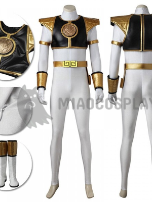 White Power Rangers Costume Tommy Oliver Mighty Morphin Cosplay Suit