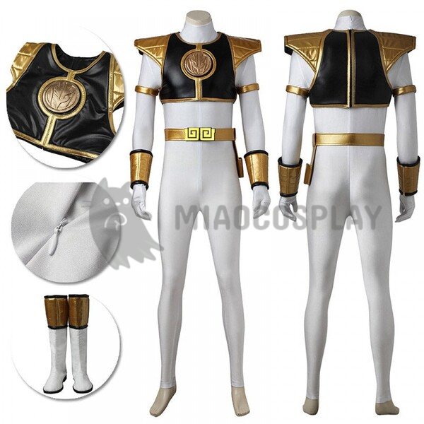 White Power Rangers Costume Tommy Oliver Mighty Morphin Cosplay Suit